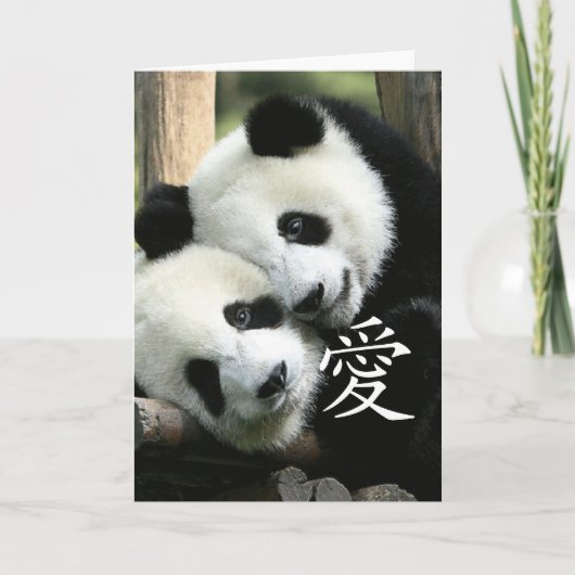 Carte Petits pandas géants affectueux chinois (Devant)