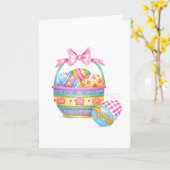 Carte Petits paniers de Pâques Joys et Bénédictions (Fleur jaune)