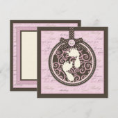 Carte Petits Pieds Rose Carré (Devant / Derrière)