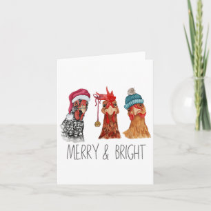 Carte Petits poulets Noël Ferme de Noël Animaux Funn