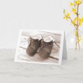 Carte Petits Souliers Marrons (Fleur jaune)