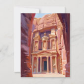 Carte Petra Jordan Travel Painting (Devant)