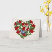 Carte pétunia et coeur papillon avec brosse (Fleur jaune)