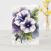 Carte Pétunia - Fleurs à l'aquarelle (Fleur jaune)