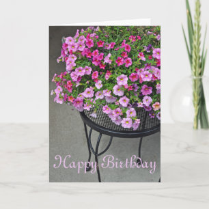 Carte Pétunias roses floraux