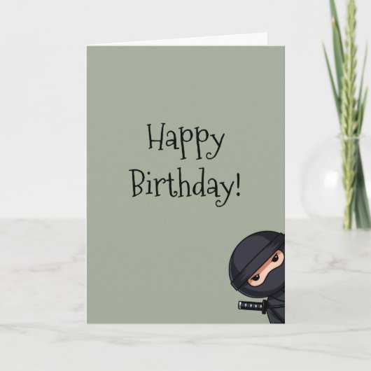Carte Peu de Ninja sur le joyeux anniversaire de vert (Devant)