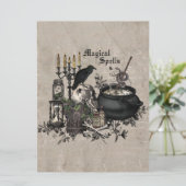 Carte PEU DE TÉMOINS vintages D'Halloween (Debout devant)