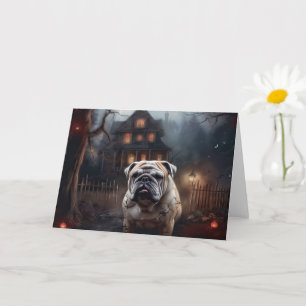 Carte Peur d'Halloween Bulldog