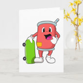 Carte Peut en tant que patineur avec planche à roulettes (Fleur jaune)