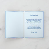 Carte Peut Modifier Texte, Fleurs Bleues & Poème Valenti (Intérieur)