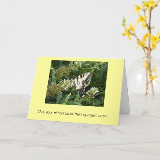Carte Peuvent vos ailes flotter encore bientôt (Fleur jaune)