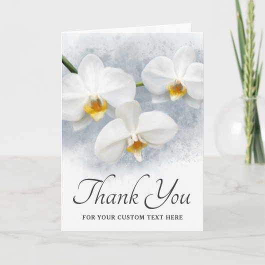 Carte phalaenopsis orchidée blanche texte personnalisé m (Devant)