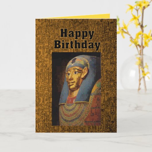 Carte Pharaon Joyeux anniversaire (Fleur jaune)