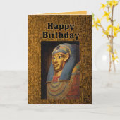 Carte Pharaon Joyeux Humour d'anniversaire (Fleur jaune)