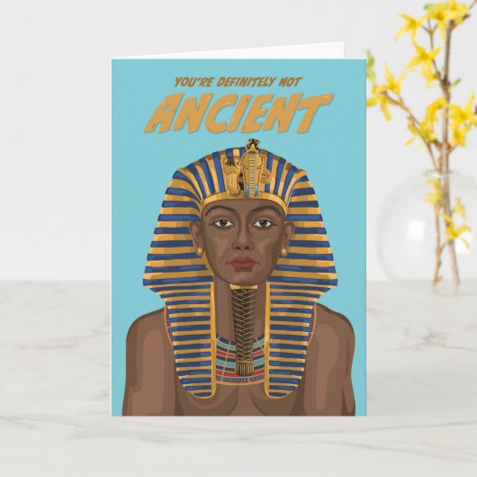 Carte Pharaon Tutankhamon Pas Ancien Anniversaire (Fleur jaune)