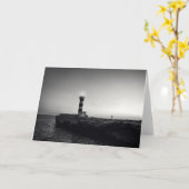 Carte Phare au coucher du soleil (Fleur jaune)