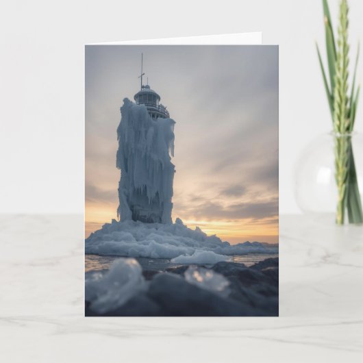 Carte phare côtier en hiver (Devant)