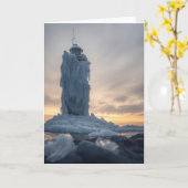Carte phare côtier en hiver (Fleur jaune)