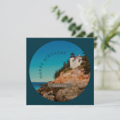 Carte Phare de Bass Harbour Anniversaire Acadia NP (Debout devant)