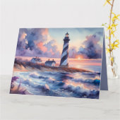 Carte Phare de Cape Hatteras sur Sunset Coastline (Fleur jaune)