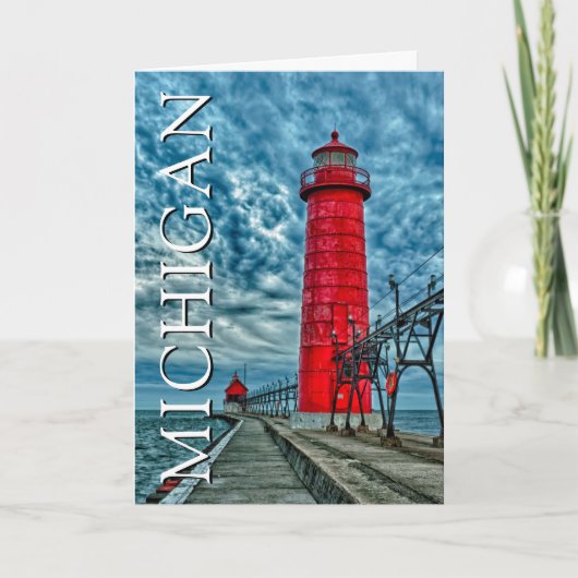 Carte Phare de Grand Haven | Michigan | MERCI (Devant)