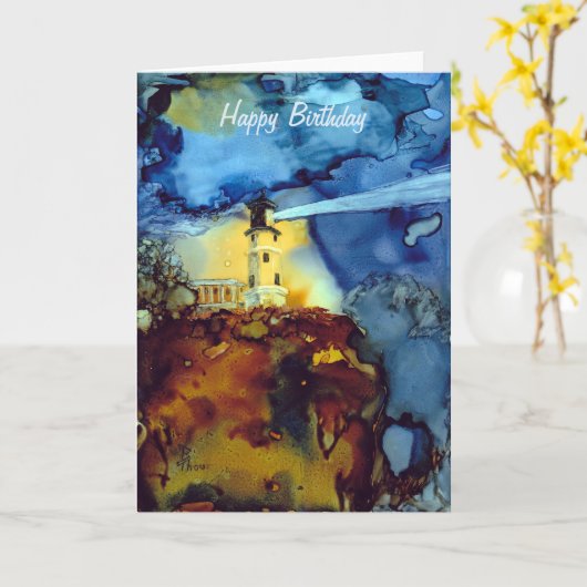 Carte Phare De Split Rock La Nuit (Fleur jaune)