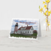 Carte Phare de West Quoddy - Maine (Fleur jaune)