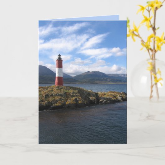 Carte Phare éloigné, Chaîne Beagle, Patagonie (Fleur jaune)