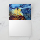 Carte Phare fendu de roche la nuit (Intérieur)