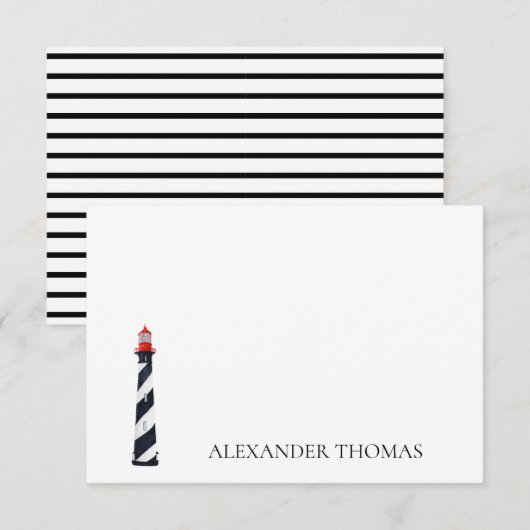 Carte Phare noir et blanc de la côte marine (Devant / Derrière)