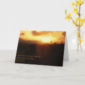 Carte Phare, océan et coucher du soleil d'écriture (Fleur jaune)