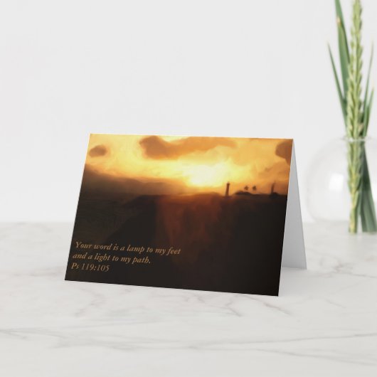 Carte Phare, océan et coucher du soleil d'écriture (Devant)