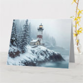 Carte Phare Ocean Sea Nature Marine Coastline Neige (Fleur jaune)