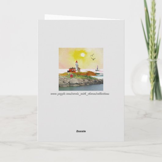 Carte Phare Rocks Calm Coastal Scène (Dos)