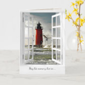 Carte phare rouge avec la sympathie de la scène des gran (Fleur jaune)