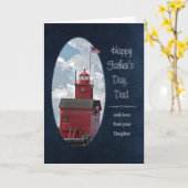 Carte Phare rouge pour papa (Fleur jaune)