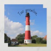 Carte Phare sur l'île de Pellworm en été (Devant / Derrière)