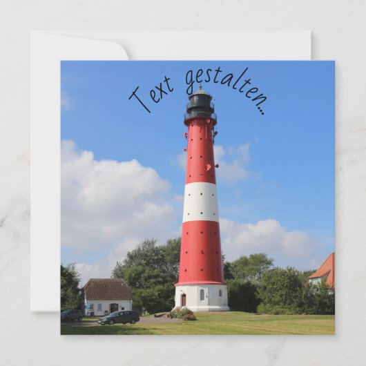 Carte Phare sur l'île de Pellworm en été (Devant)