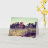 Carte Phare Vintage Summer Beach (Fleur jaune)