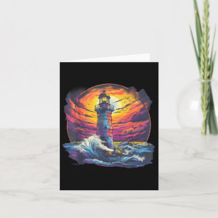 Carte Phare Voile Plage de mer Bateau Maison de bord de