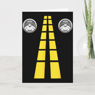 Carte Phares de cerf avec marquages routiers Costume de