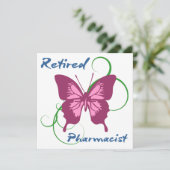 Carte Pharmacien à la retraite (papillon) (Debout devant)