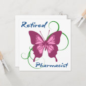 Carte Pharmacien à la retraite (papillon) (Devant/Arrière en situation)