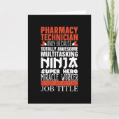 Carte Pharmacien multitâche Ninja Hero Pharmacy Tech Pha (Devant)