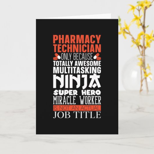 Carte Pharmacien multitâche Ninja Hero Pharmacy Tech Pha (Fleur jaune)