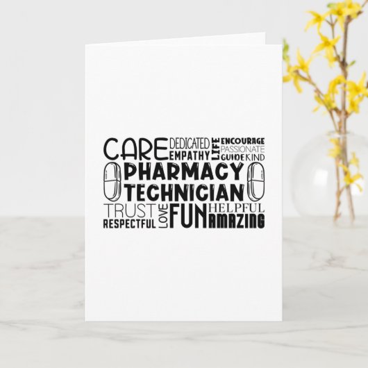 Carte Pharmacy Tech Quote Medicine Pharmacist Technician (Fleur jaune)