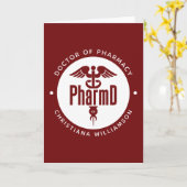 Carte PharmD Docteur en pharmacie Pharmacy Graduation Ph (Fleur jaune)