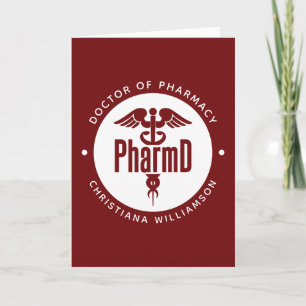 Carte PharmD Docteur en pharmacie Pharmacy Graduation Ph