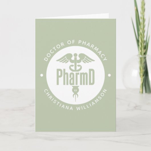 Carte PharmD Docteur en pharmacie Pharmacy Graduation Ph (Devant)