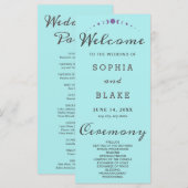 Carte Phases de la lune violette Pale Blue Wedding Progr (Devant / Derrière)